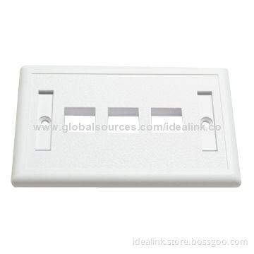 Faceplate with Three Ports, Fits for RJ45 Connector Network Cable
